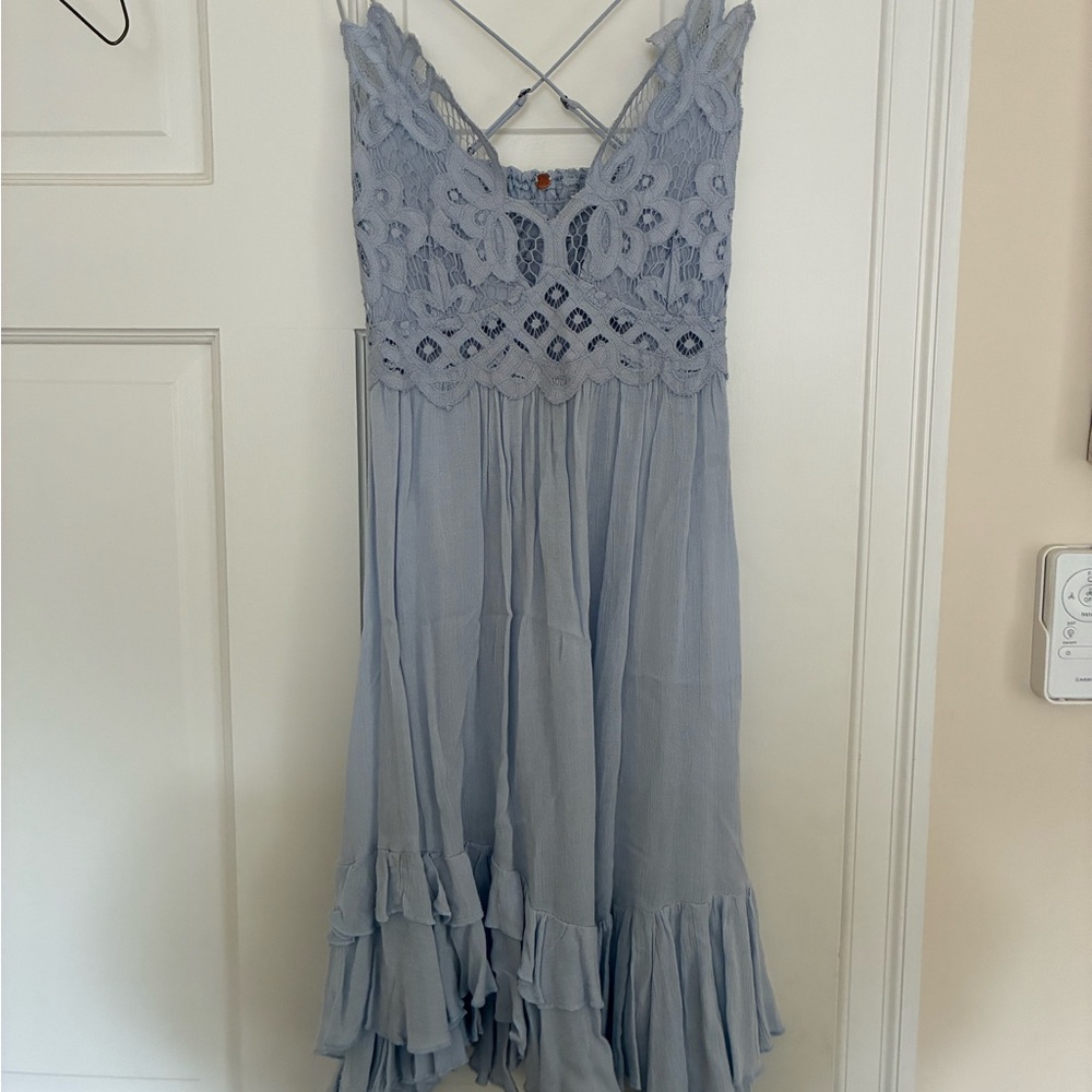 FP Movement by Free People Light Blue Lace Mini Dress